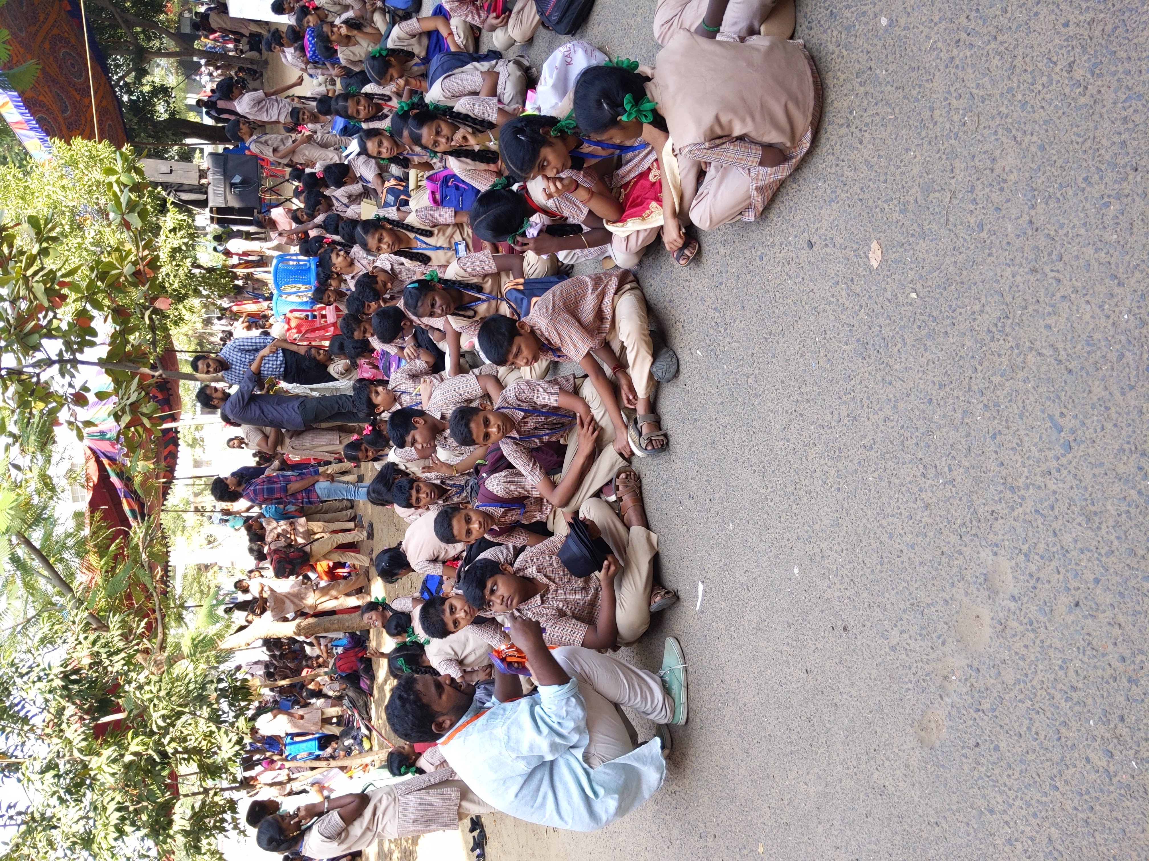 Group photo with students